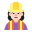 Woman Construction Worker Flat Light icon