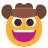Cowboy-Hat-Face-Flat icon