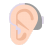 Ear-With-Hearing-Aid-Flat-Light icon