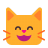 Grinning-Cat-With-Smiling-Eyes-Flat icon