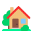 House-With-Garden-Flat icon