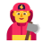 Man Firefighter Flat Default icon