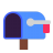 Open-Mailbox-With-Lowered-Flag-Flat icon