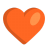 Orange Heart Flat icon