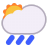 Sun-Behind-Rain-Cloud-Flat icon