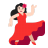 Woman Dancing Flat Light icon