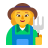 Woman Farmer Flat Default icon