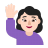 Woman Raising Hand Flat Light icon