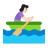 Woman Rowing Boat Flat Light icon