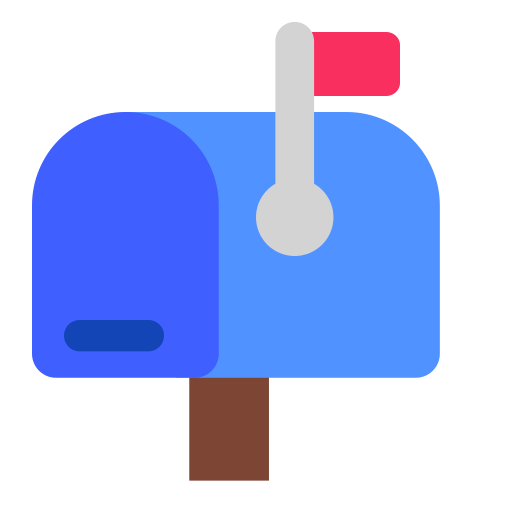 Closed-Mailbox-With-Raised-Flag-Flat icon