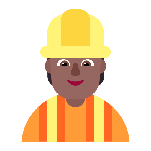 Construction Worker Flat Medium Dark icon