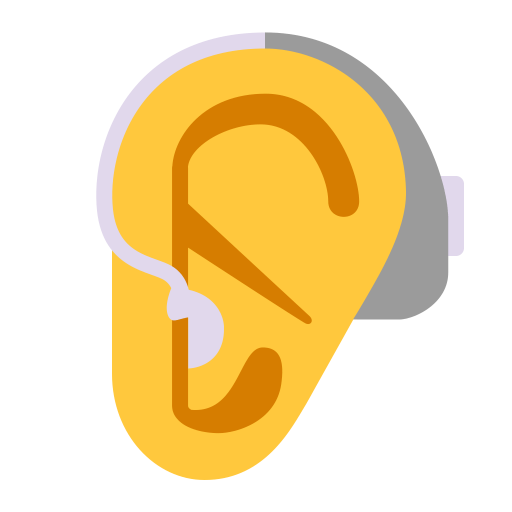 Ear-With-Hearing-Aid-Flat-Default icon