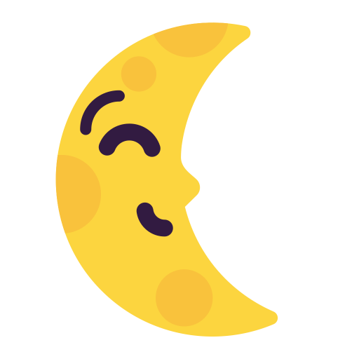 Last-Quarter-Moon-Face-Flat icon