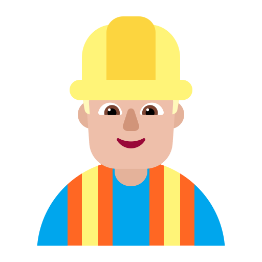 Man-Construction-Worker-Flat-Medium-Light icon