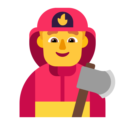 Man Firefighter Flat Default icon