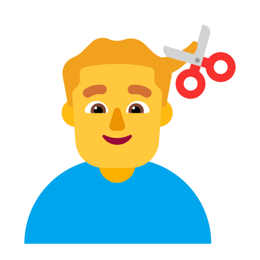 Man-Getting-Haircut-Flat-Default icon