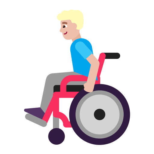 Man-In-Manual-Wheelchair-Flat-Medium-Light icon