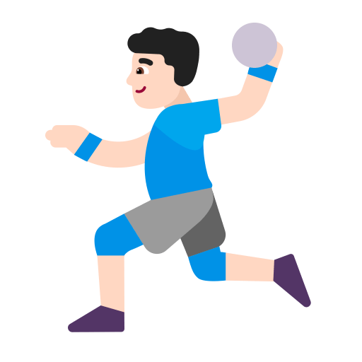 Man Playing Handball Flat Light icon