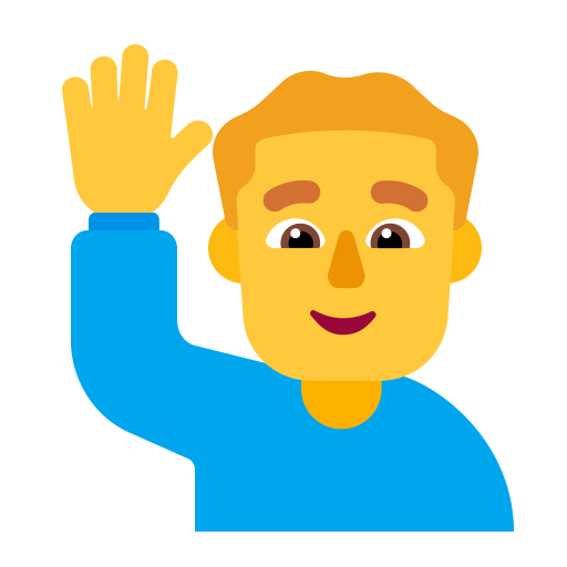 Man-Raising-Hand-Flat-Default icon