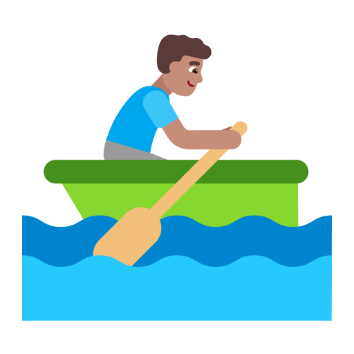 Man Rowing Boat Flat Medium icon
