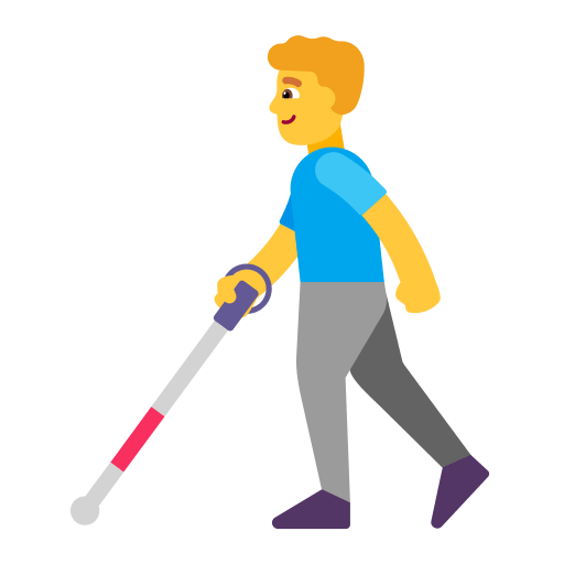 Man-With-White-Cane-Flat-Default icon