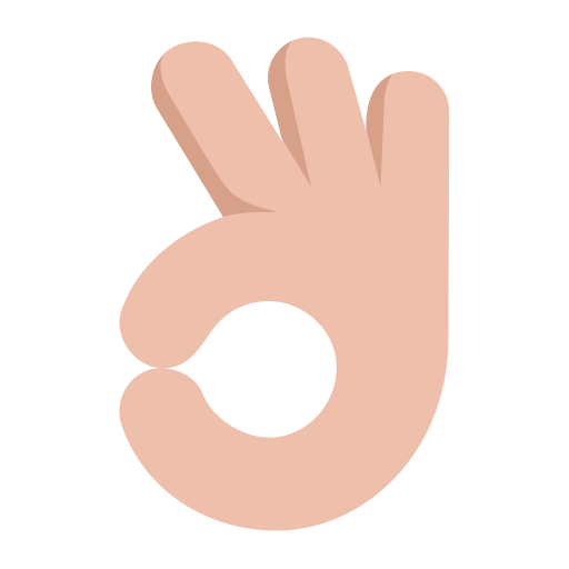Ok-Hand-Flat-Medium-Light icon