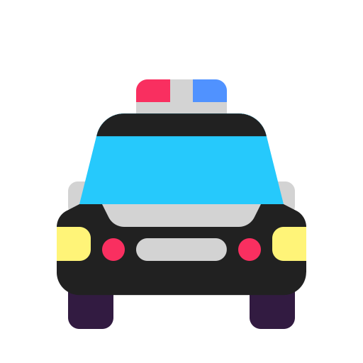 Oncoming-Police-Car-Flat icon