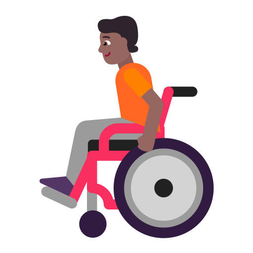 Person In Manual Wheelchair Flat Medium Dark icon