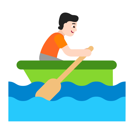Person-Rowing-Boat-Flat-Light icon