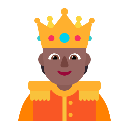 Person-With-Crown-Flat-Medium-Dark icon