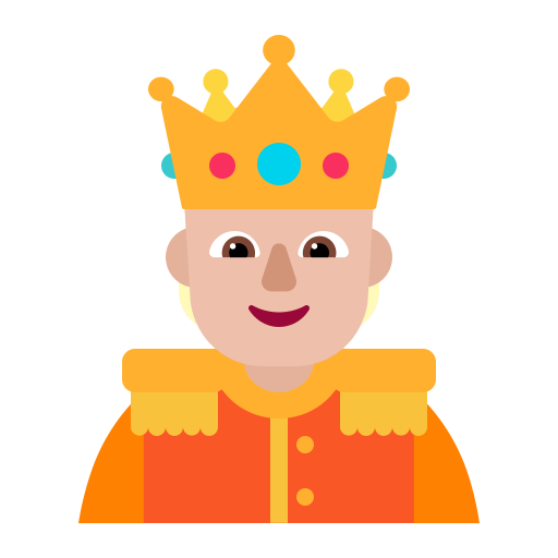 Person-With-Crown-Flat-Medium-Light icon