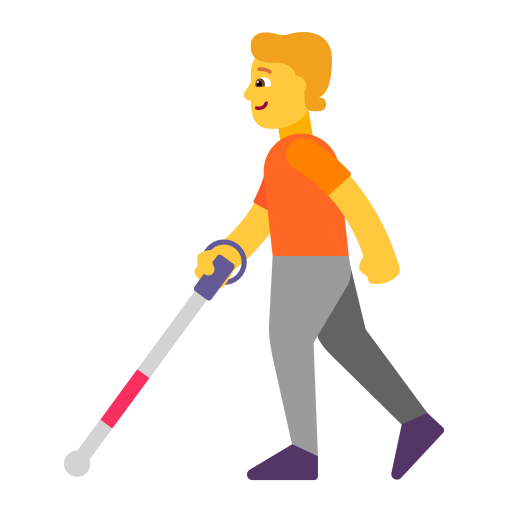 Person-With-White-Cane-Flat-Default icon