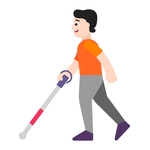 Person-With-White-Cane-Flat-Light icon