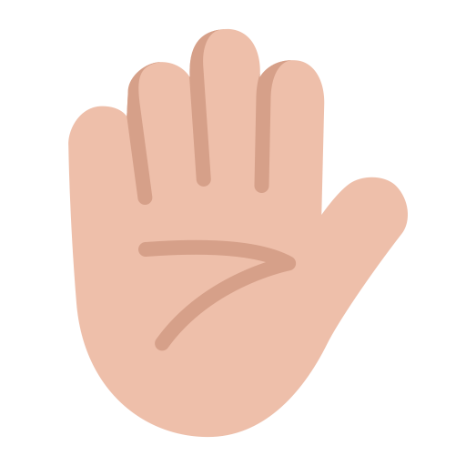 Raised Hand Flat Medium Light Icon | FluentUI Emoji Flat Iconpack ...