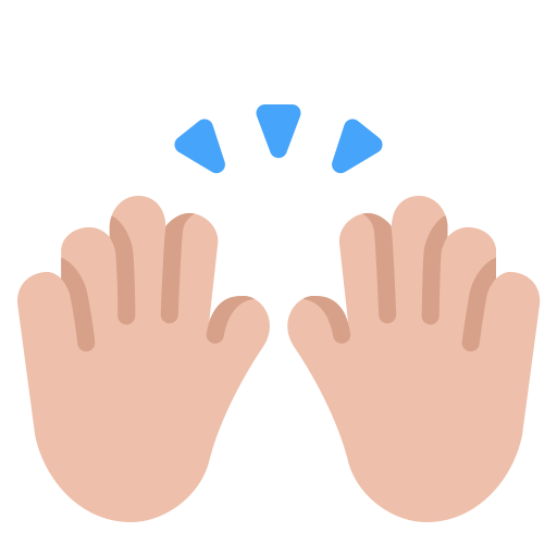 Raising-Hands-Flat-Medium-Light icon