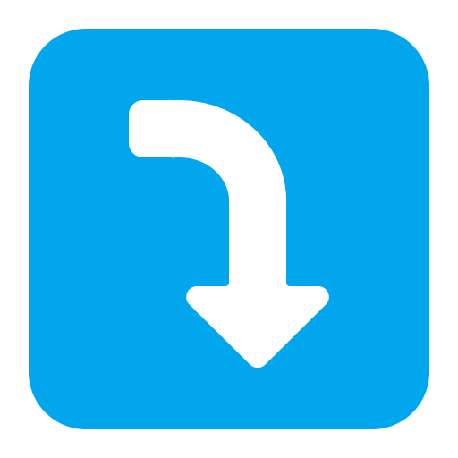 Right-Arrow-Curving-Down-Flat icon