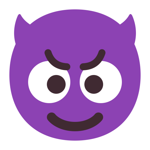 Smiling-Face-With-Horns-Flat icon