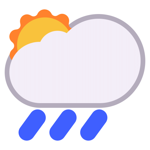 Sun-Behind-Rain-Cloud-Flat icon