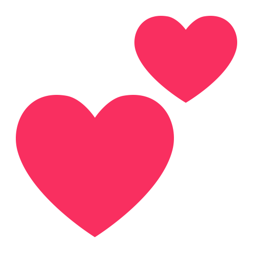 Two Hearts Flat icon