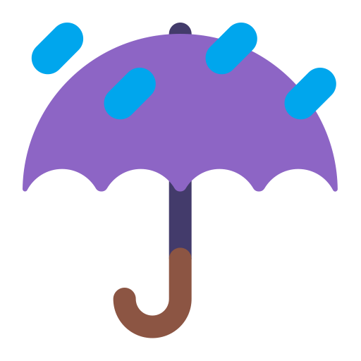 Umbrella-With-Rain-Drops-Flat icon