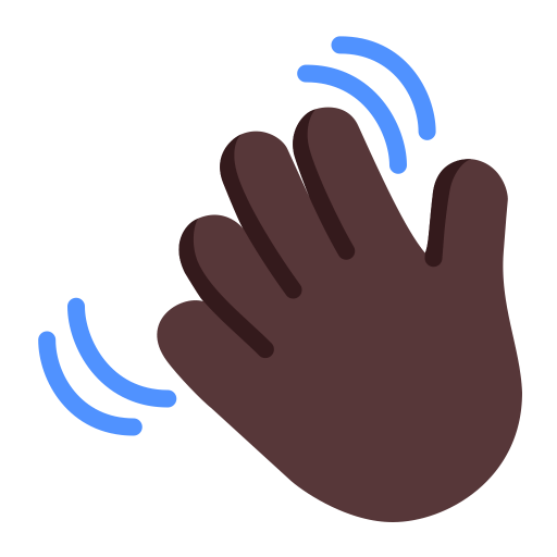 Waving Hand Flat Dark icon