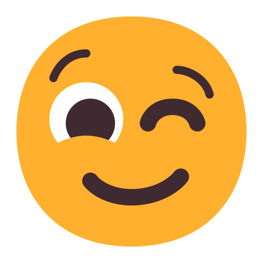 Winking Face Flat icon