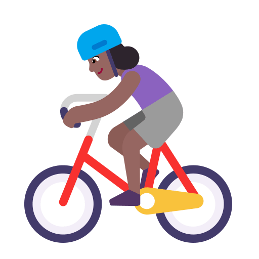 Woman-Biking-Flat-Medium-Dark icon