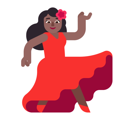 Woman Dancing Flat Medium Dark icon