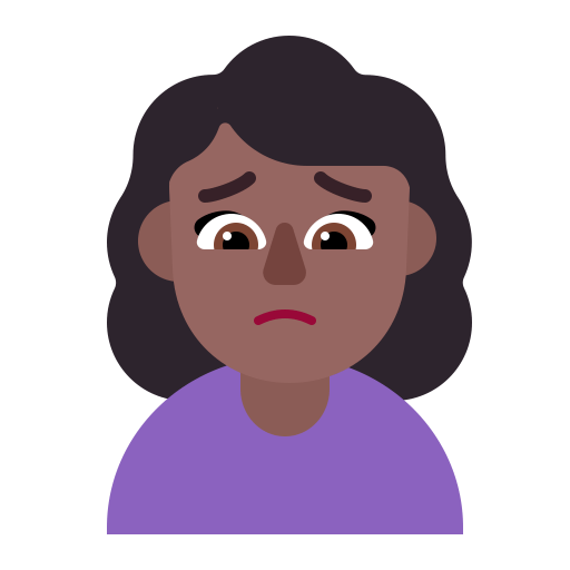Woman Frowning Flat Medium Dark icon