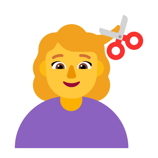 Woman-Getting-Haircut-Flat-Default icon