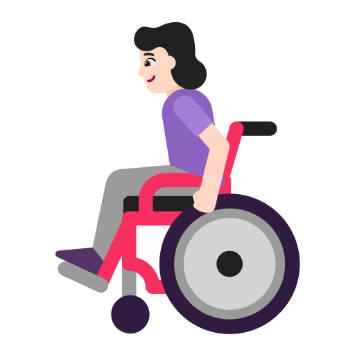 Woman In Manual Wheelchair Flat Light icon