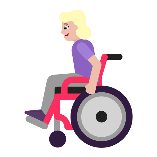 Woman-In-Manual-Wheelchair-Flat-Medium-Light icon
