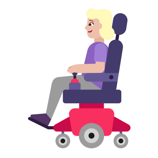 Woman In Motorized Wheelchair Flat Medium Light icon