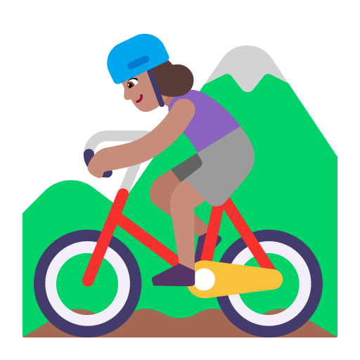Woman Mountain Biking Flat Medium icon